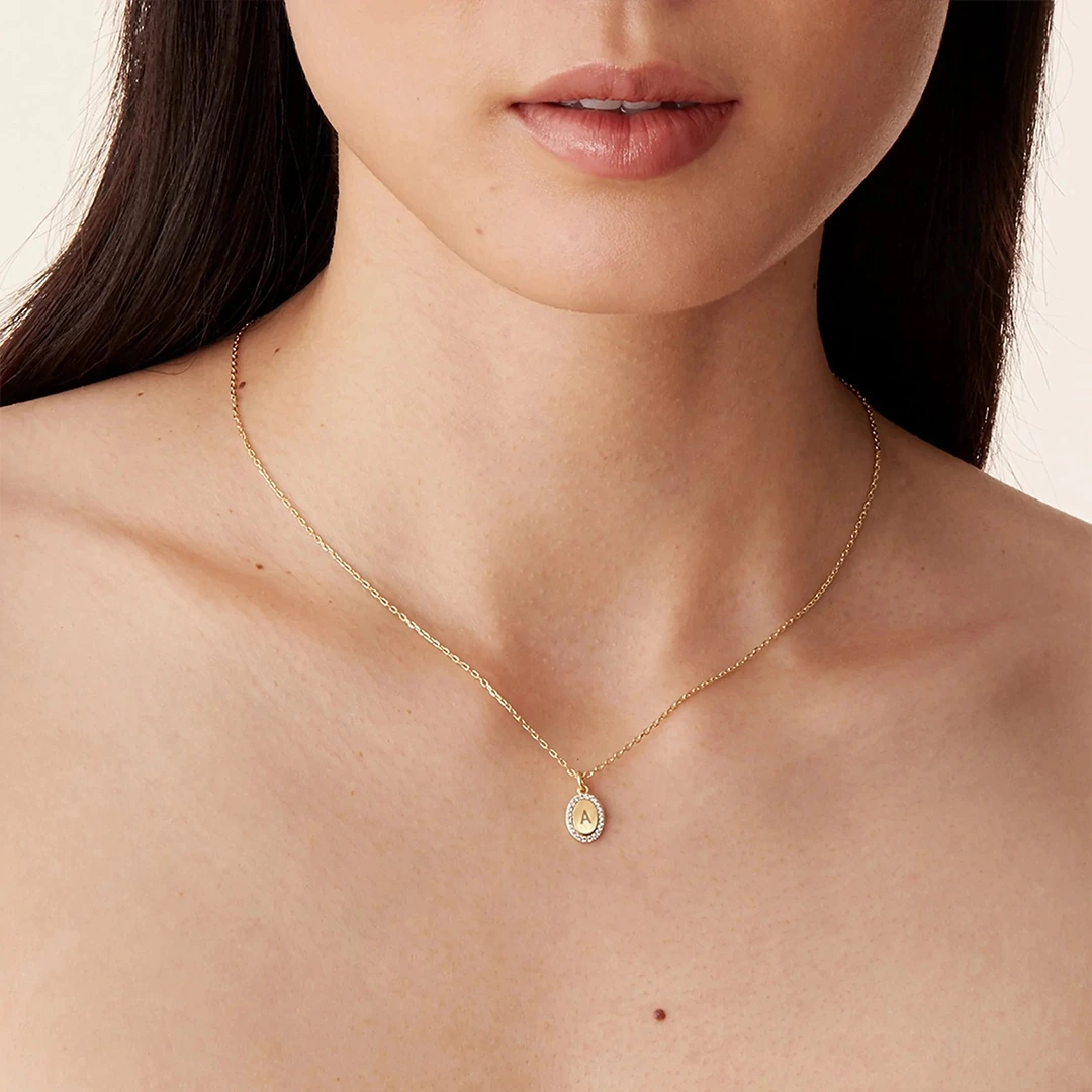 Engravable Diamond Pendant Necklace
