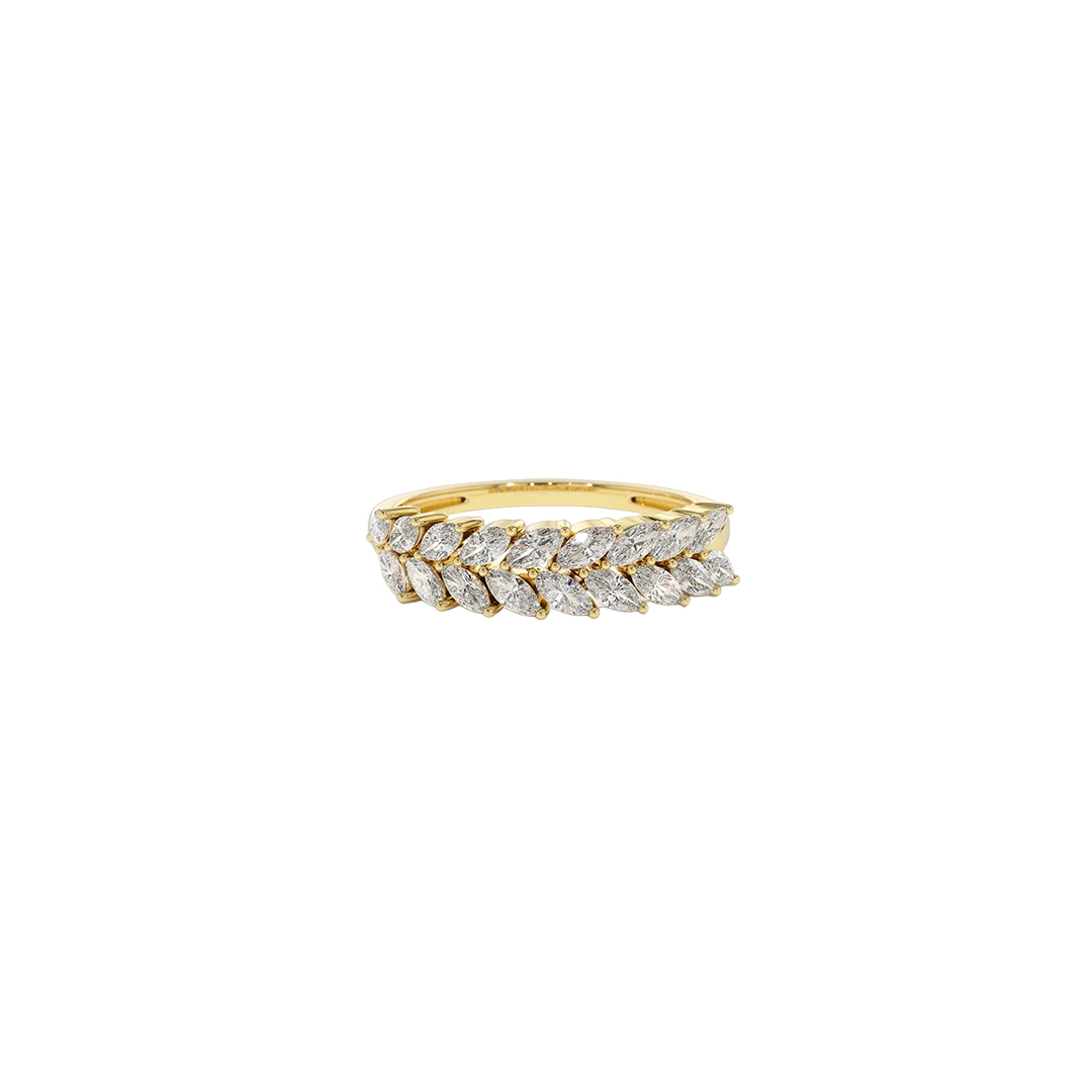 18K Gold Marquise Diamond Wings Band