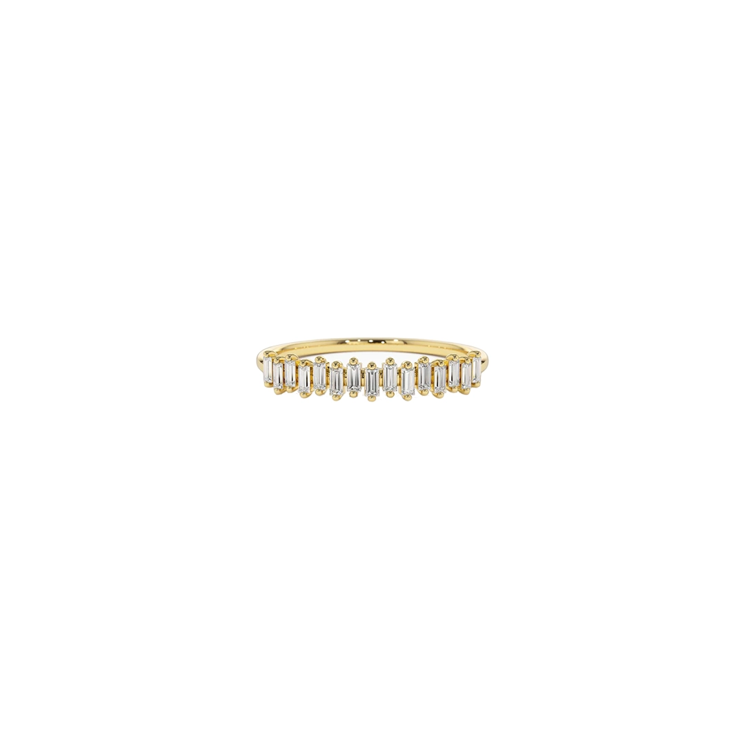 18K Gold Vertical Baguette Diamond Ring