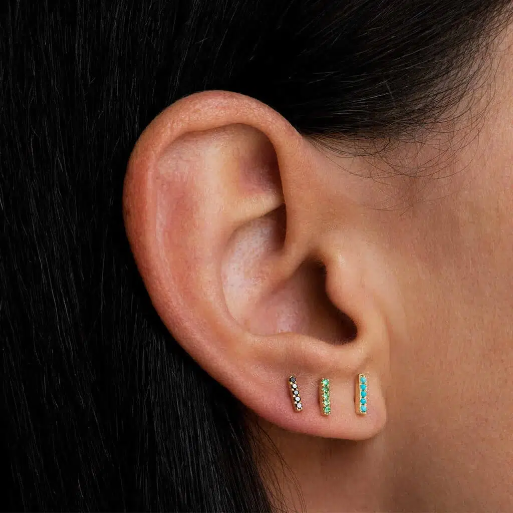 Birthstone Bar Stud Earrings 4