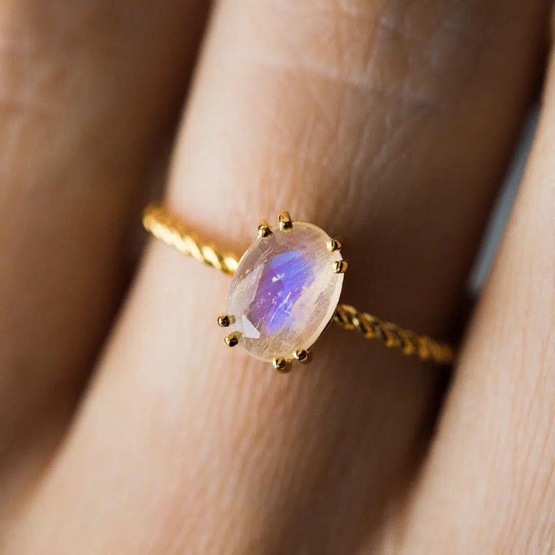 Twisted Moonstone Ring