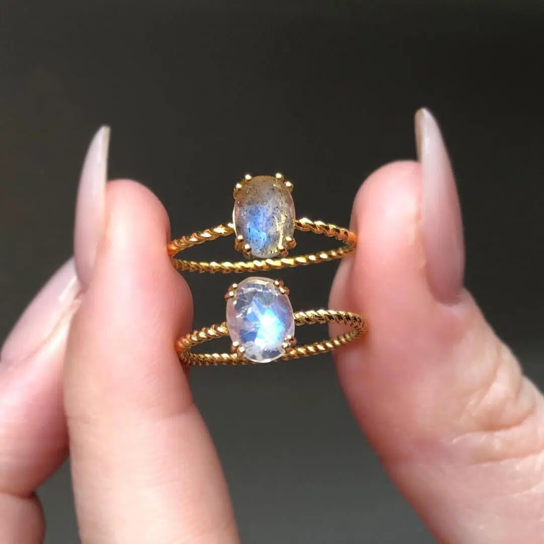 Twisted Moonstone Ring
