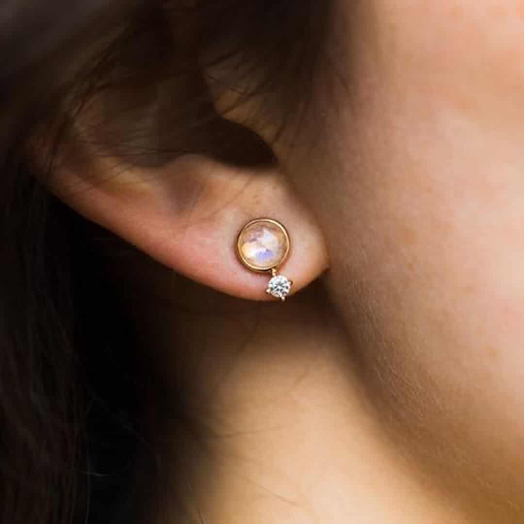 Celestial Gemstone Stud Earrings