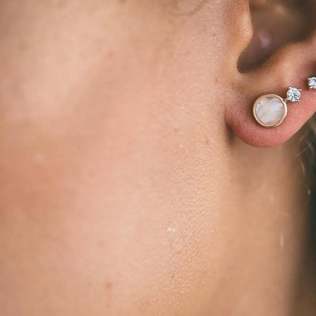 Celestial Gemstone Stud Earrings