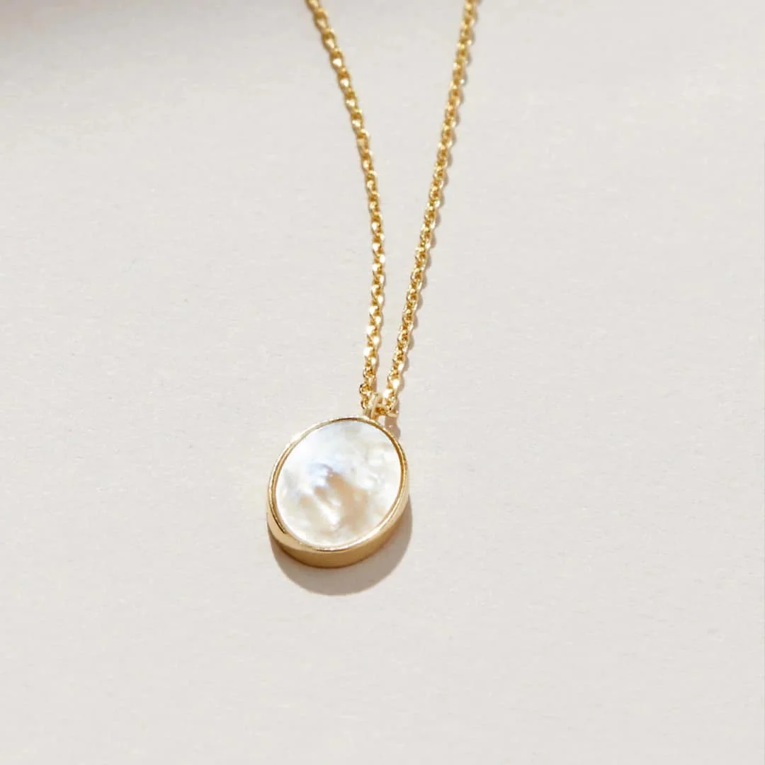 Oval Mother Of Pearl Necklace