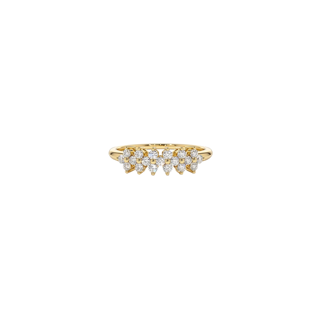 18K Gold Prong Cluster Diamond Ring