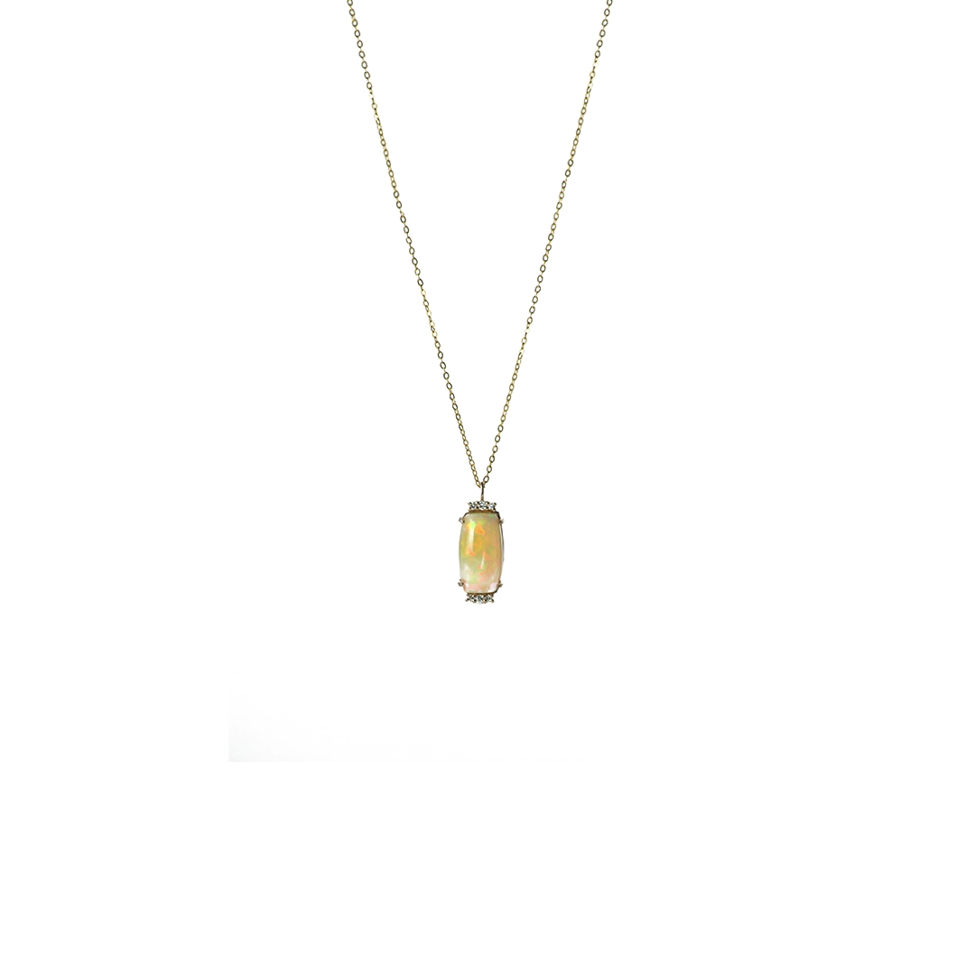 18K Gold Orbita Opal Diamond Necklace